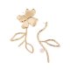 Asymmetric alloy flower pearl earrings