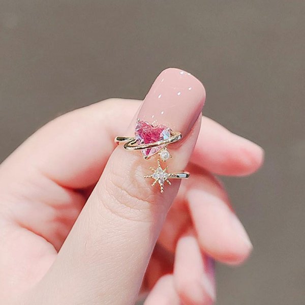 Pink zircon ring