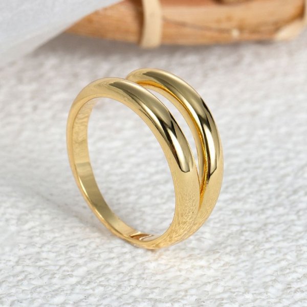 Multi Loop Pointed Rings Simple Cool Style Double Index Finger