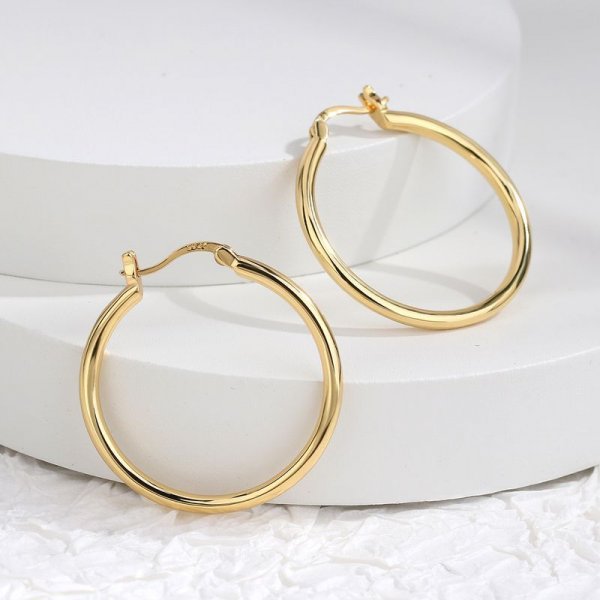 Simple Earrings zinc Needle Solid Round Coil Style Popular Fashion Earrings