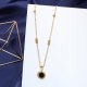 Niche light luxury letters titanium steel necklace women versatile high design sense lockbone chain sweater chain