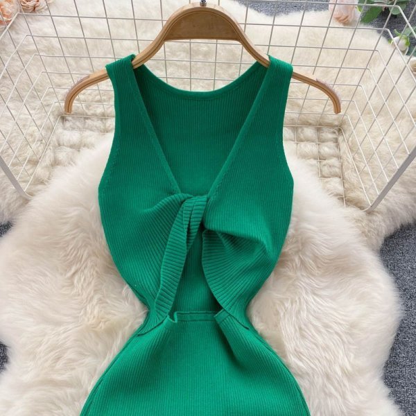 kink chest chest machine hollow fashion two-wear knitted dress