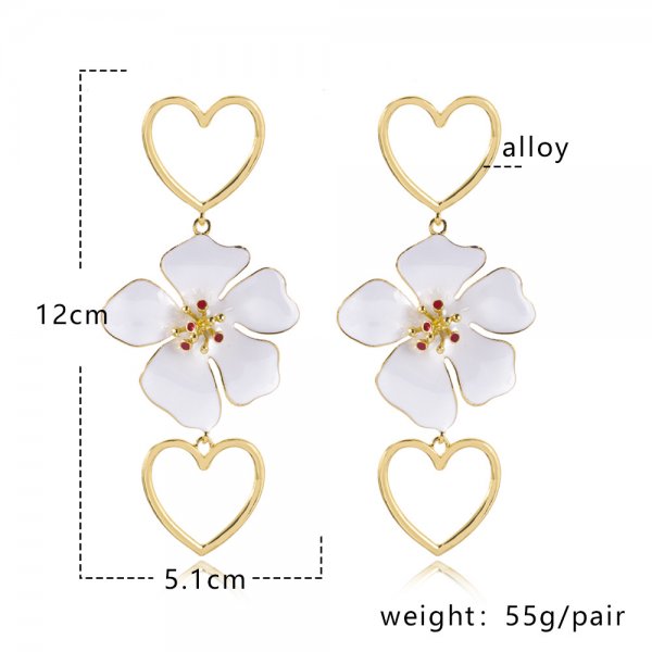 The new super delicate love drip flower pendant earrings