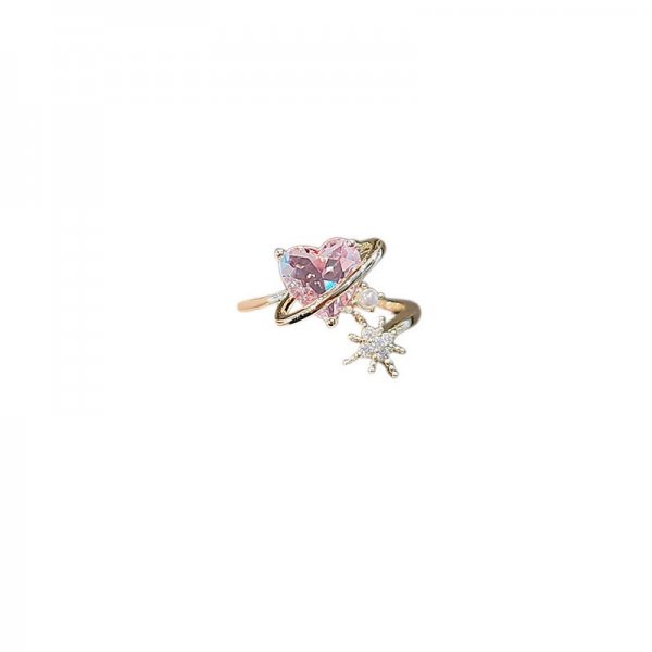 Pink zircon ring