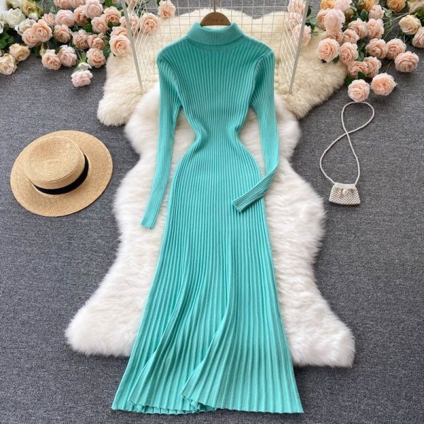 Knitted bottoming Fan temperament high neck take Slimming