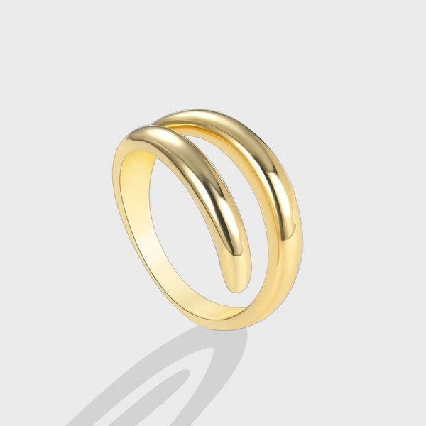 Multi Loop Pointed Rings Simple Cool Style Double Index Finger