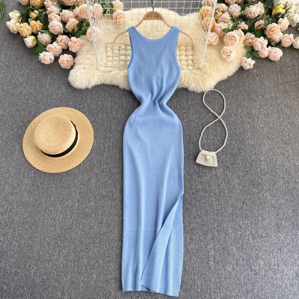 kink chest chest machine hollow fashion two-wear knitted dress